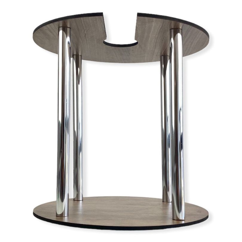 MESA PARA CACHIMBA CIRCULAR MADERA OSCURA MESA PARA CACHIMBA