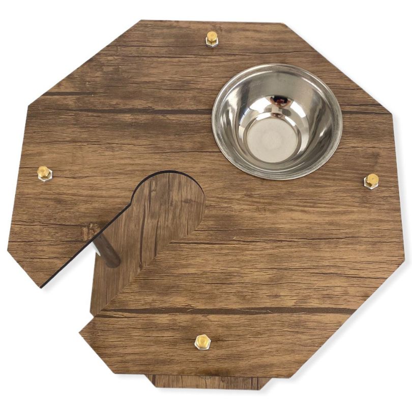 MESA PARA CACHIMBA HEXAGONAL MADERA OSCURA MESA PARA CACHIMBA