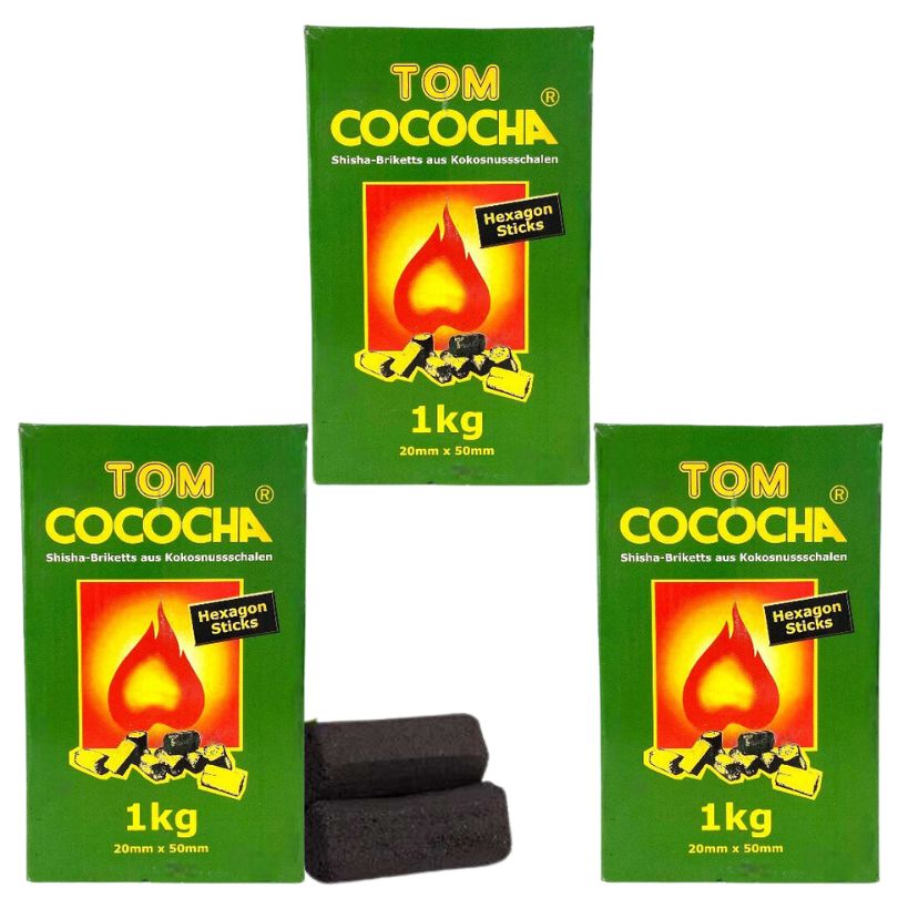 CARBÓN VEGETAL TOM COCOCHA HEXAGONAL 1KG CARBÓN VEGETAL